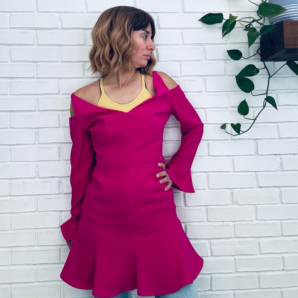 Alexia Admor Fuchsia Cold Shoulder Dress